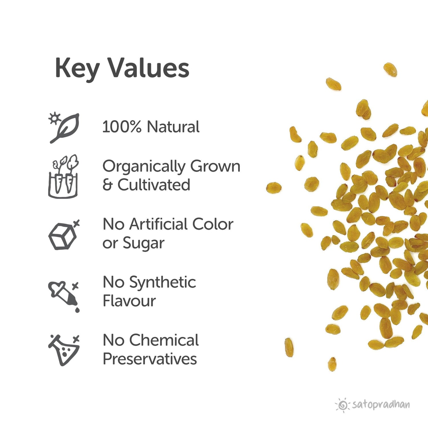 natural, organically grown, no synthetic flavour, no chemical preservatives