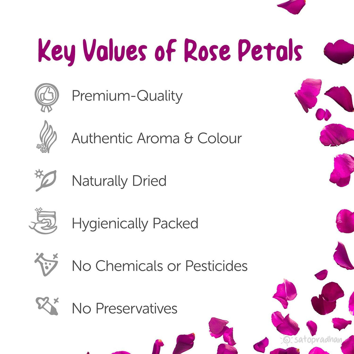 Rose Petals Dried 50g - Pure & Natural Edible Flower - Organically Grown Shade Dried petals without Chemicals
