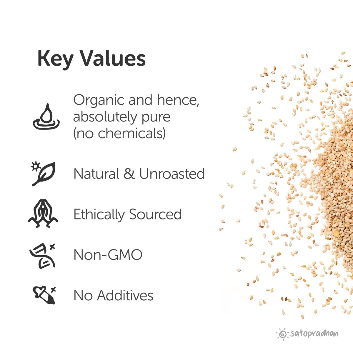 key values of satopradhan organic sesame seeds