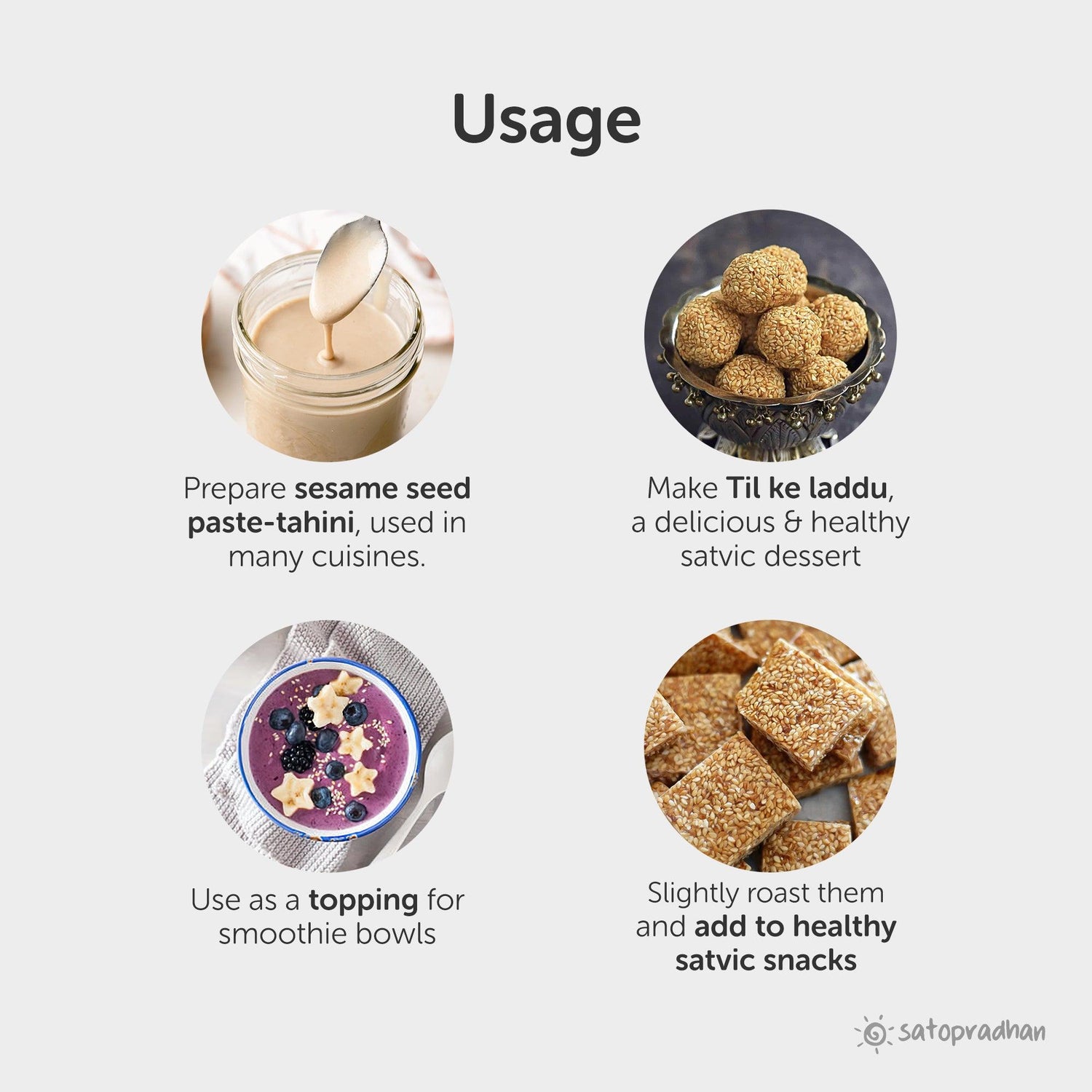 usage of satopradhan organic sesame seeds