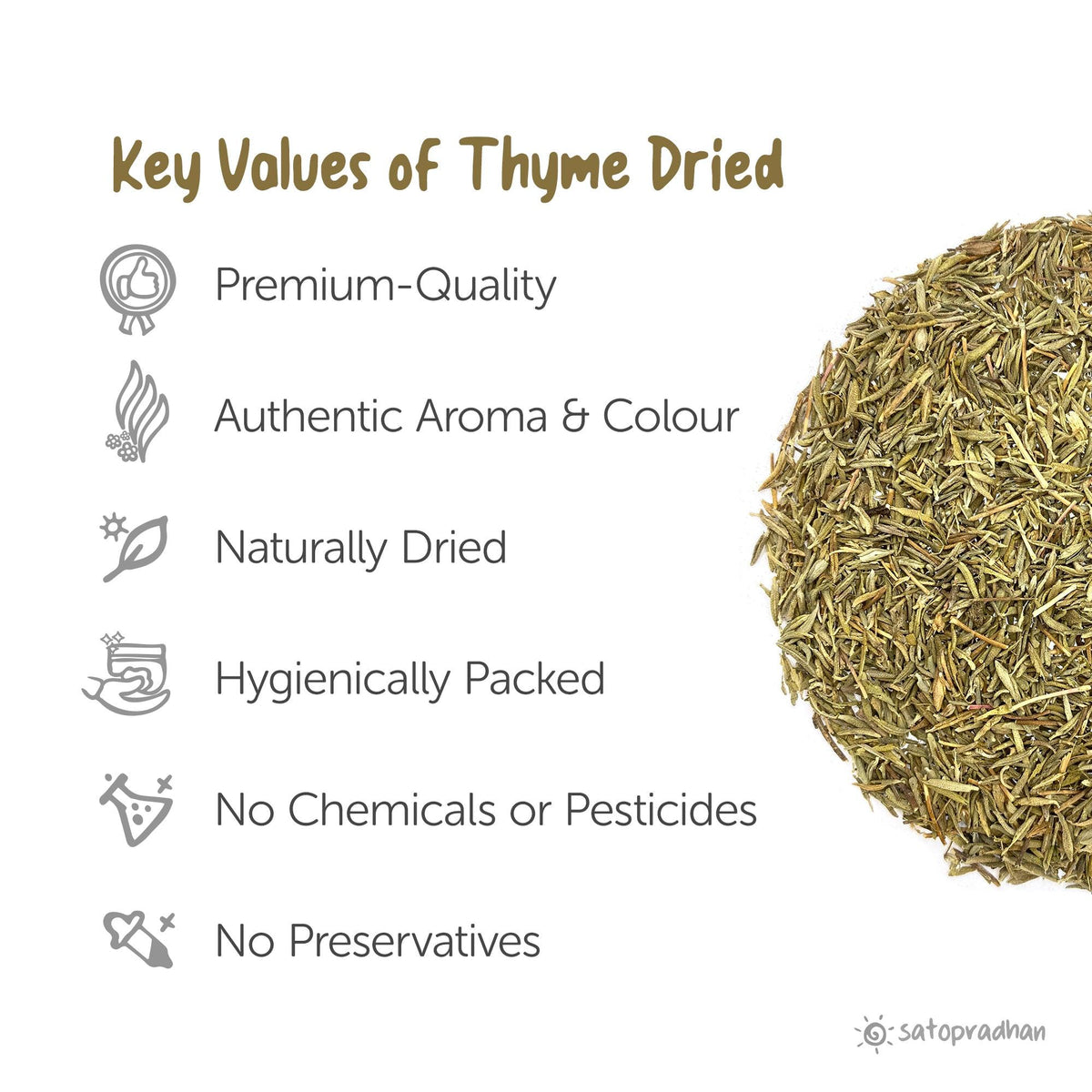 Thyme Flakes Dried 50g - Purely Natural & Organic herb without Adulteration - No Added Preservatives