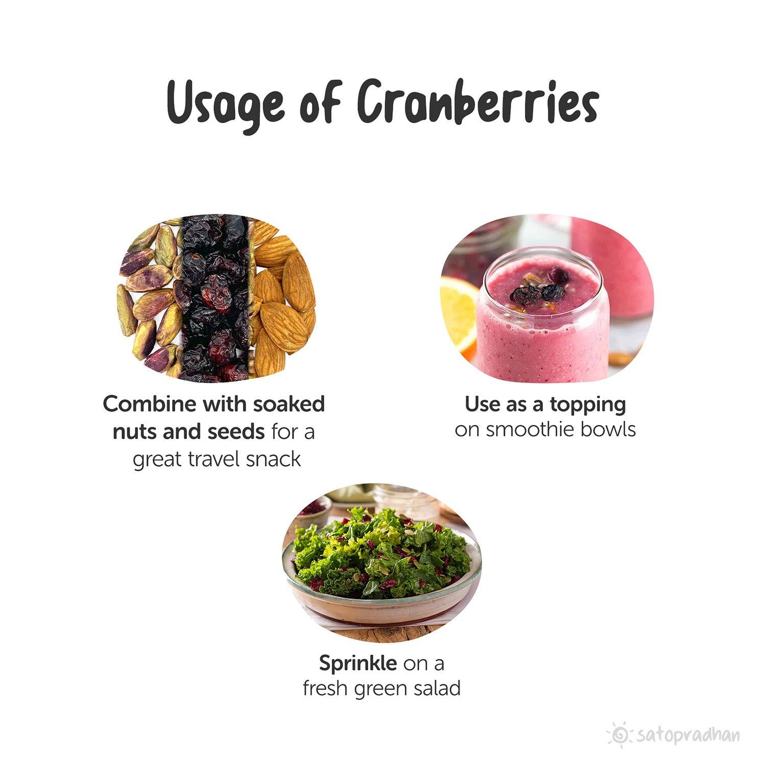 Unsweetened Cranberries Whole Dried - Organically Cultivated & Naturally Dehydrated in 200g pack - Unsulphured without Synthetic Flavours/Colors or Chemical Preservatives - Satopradhan