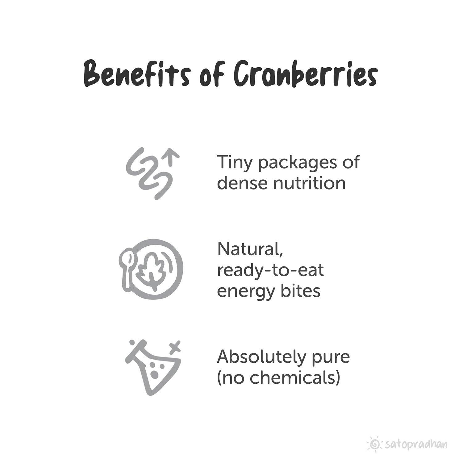Unsweetened Cranberries Whole Dried - Organically Cultivated & Naturally Dehydrated in 200g pack - Unsulphured without Synthetic Flavours/Colors or Chemical Preservatives - Satopradhan